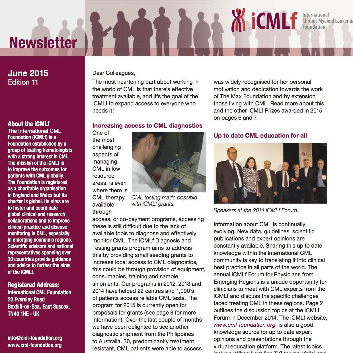 Cover iCMLf Newsletter I 2015