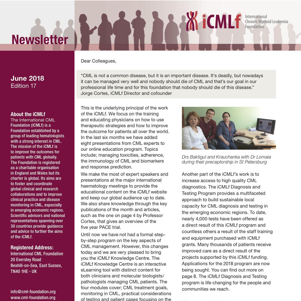 iCMLf Newsletter I 2018